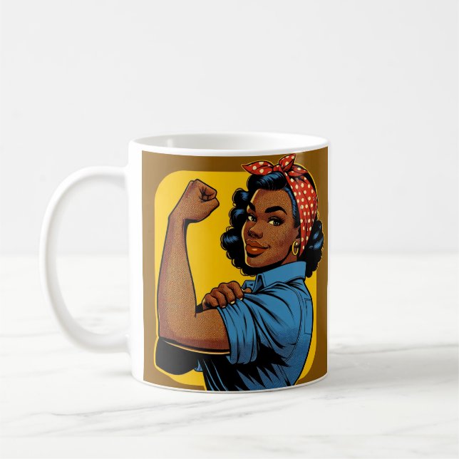 Taza De Café La afroamericana Rosie the Riveter (Izquierda)