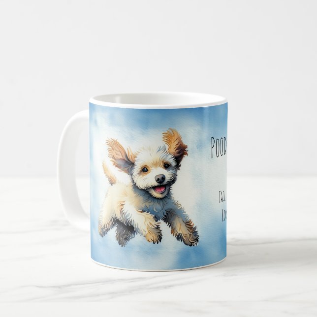 Taza De Café La alegre peluca del salto de Poodle (Anverso izquierdo)