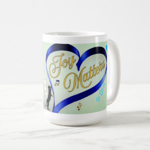 Taza De Café La alegría importa - Gato de música - Mariposa y a
