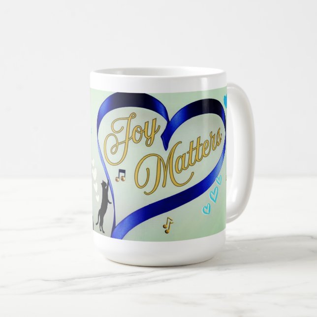 Taza De Café La alegría importa - Gato de música - Mariposa y a (Anverso derecho)