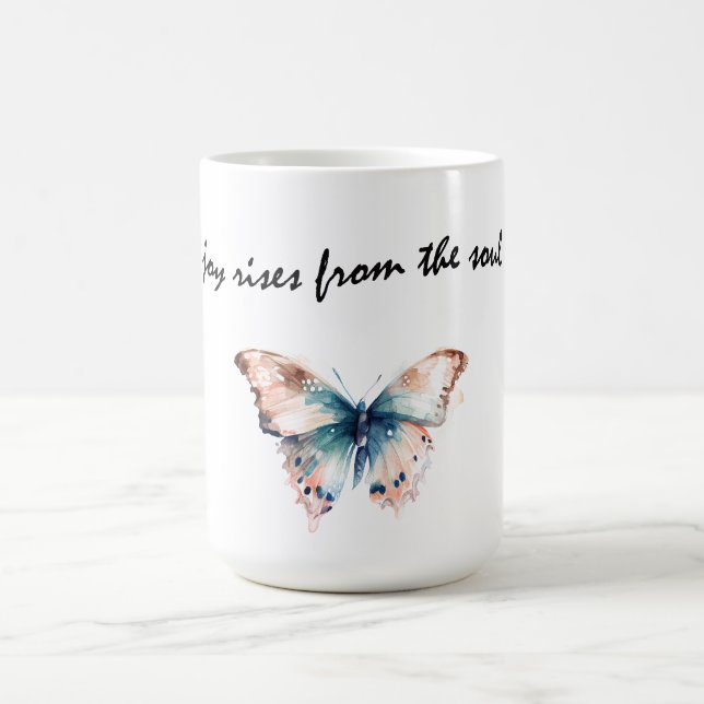 Taza De Café La alegría surge de la mariposa del alma (Centro)