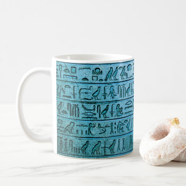 Taza De Café La antigua hierba egipcia Blue Mug (Con donut)