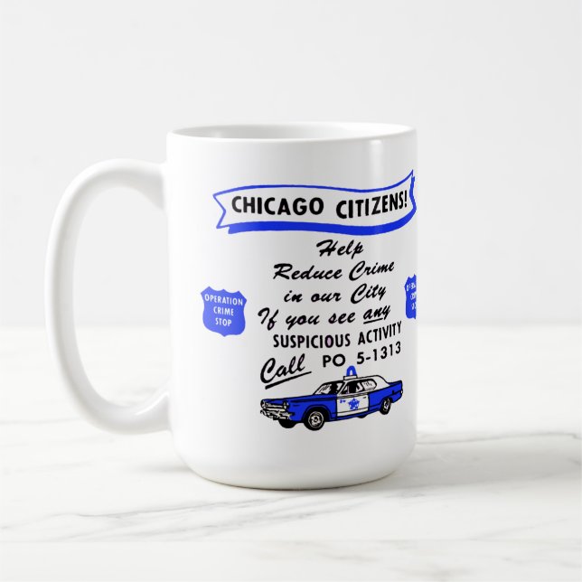 Taza De Café La antigua operación policial de Chicago, parada d (Izquierda)
