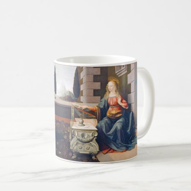 Taza De Café La Anunciación, Leonardo da Vinci, 1472-1473 (Anverso derecho)
