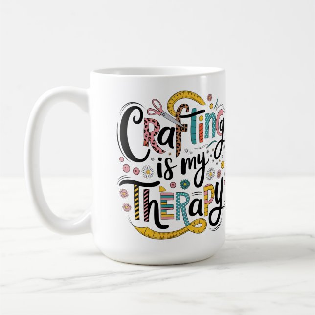 Taza De Café "La Artesanía Es Mi Terapia (Izquierda)