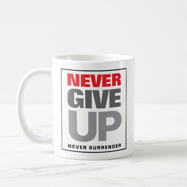 Taza De Café La automejora nunca se rinde (Izquierda)