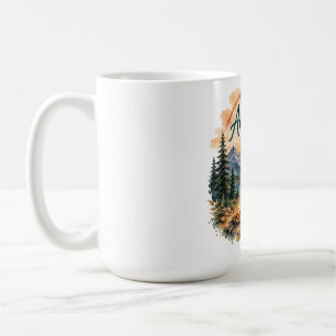 Taza De Café La aventura espera Camping Lago de Montaña Atardec