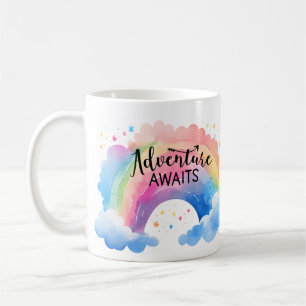 Taza De Café La aventura espera el arcoiris