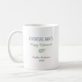 Taza De Café La aventura espera la jubilación personalizada