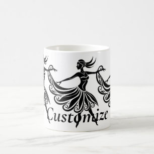 Taza De Café La bailarina africana de siluetas Thunder_Thunder_