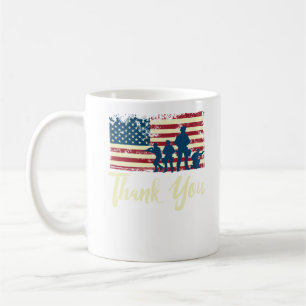 Taza De Café La bandera americana le agradece veterano