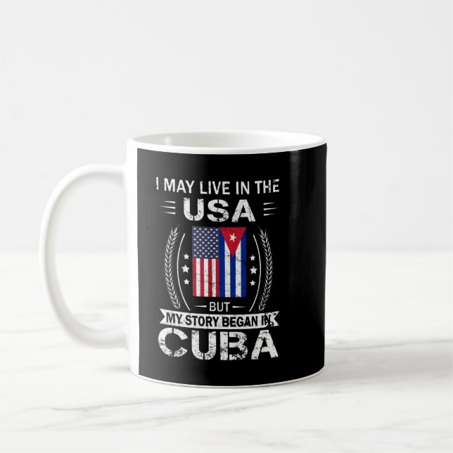 Taza De Café La Bandera Cubana Estadounidense Camisa Mi Histori (Izquierda)