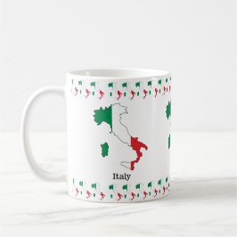 Taza De Café La bandera de Italia en su mapa - Colección de rec