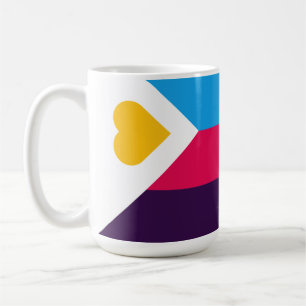 Taza De Café La bandera de orgullo poliamoroso tricolor de Slip