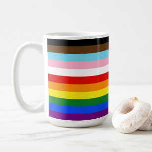 Taza De Café La bandera del orgullo de once franjas de Slippery