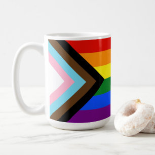 Taza De Café La bandera del orgullo progresista de SlipperyJoe'
