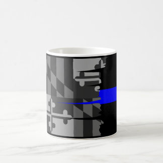 Taza De Café La bandera hecha andrajos Blue Line de Maryland