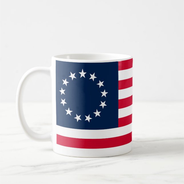 Taza De Café La bandera revolucionaria de Betsy Ross de la (Izquierda)