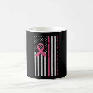 Taza De Café La bandera rosa de los Estados Unidos: Concienciac