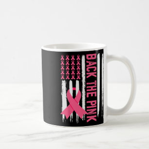 Taza De Café La bandera rosa para la toma de conciencia sobre e