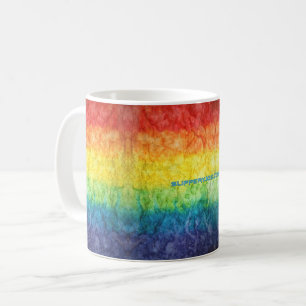 Taza De Café La bandera teñida con efecto arcoíris de SlipperyJ