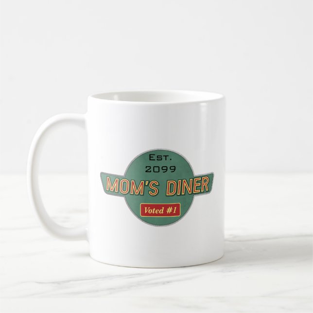 Taza De Café La bebida Retro Diner de Mamá (Izquierda)