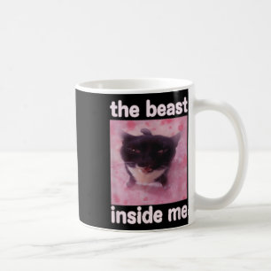Taza De Café La Bestia Dentro De Mí Divertido Meme De Gato Para