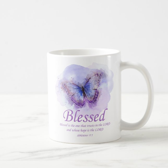 Taza De Café La Biblia Cristiana Femenina Verse Butterfly:Bendi (Derecha)