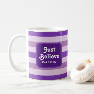 Taza De Café La Biblia cute púrpura, la esperanza y la fe