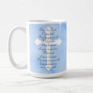 Taza De Café La Biblia de curación del cielo azul cristiano Ver