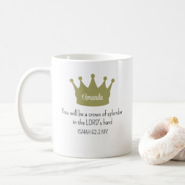 Taza De Café La Biblia de la Corona versus la fe cristiana blan
