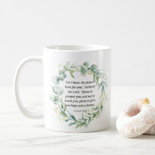 Taza De Café La Biblia inspiradora versus Jeremiah 29:11