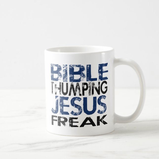 Taza De Café La Biblia Tumping a Jesús Freak (Derecha)