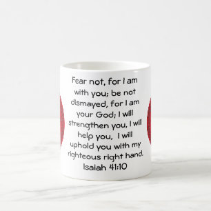 Taza De Café La Biblia versus la cita Inspiradora Isaías 41:10
