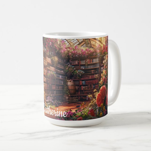 Taza De Café La Biblioteca Acogedora (Anverso derecho)