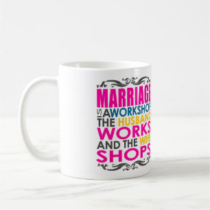 Taza De Café La boda es un taller, trabajos del marido, tiendas