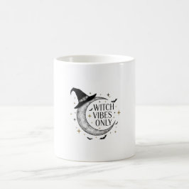 Taza De Café La Bruja Vibes Only Moon Halloween Spooky