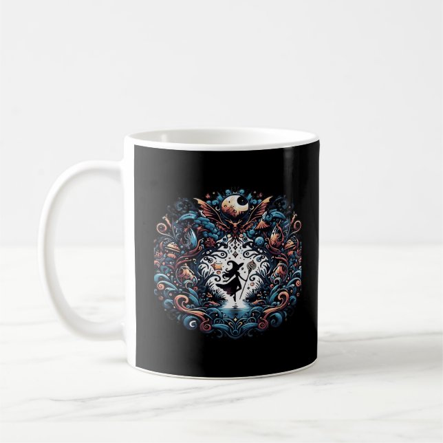 Taza De Café La Bruja Whimsigota Dentro De Un Clásico (Izquierda)