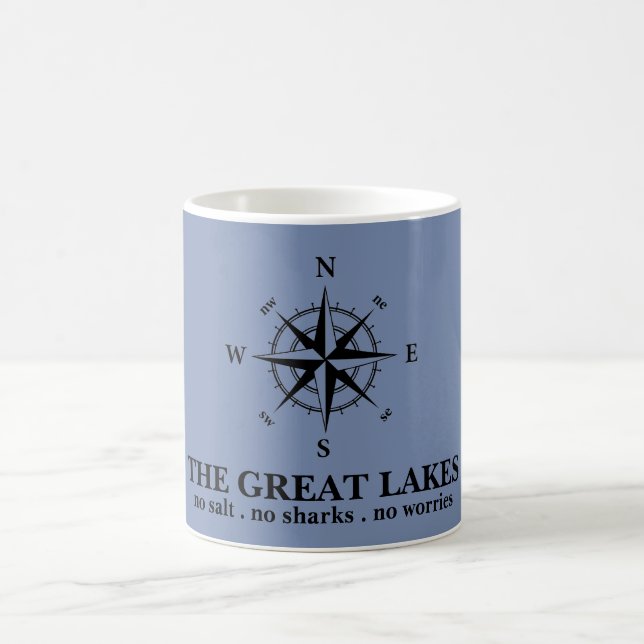 Taza De Café La brújula náutica de los Grandes Lagos (Centro)