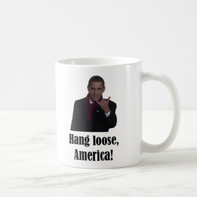 Taza De Café La caída de Barack Obama suelta, muestra de (Derecha)