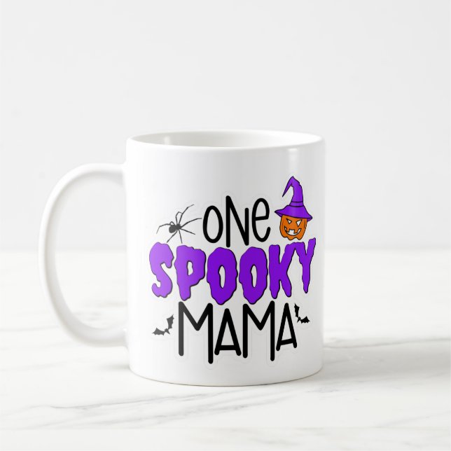 Taza De Café La calabaza y la araña de Halloween son palabras d (Izquierda)