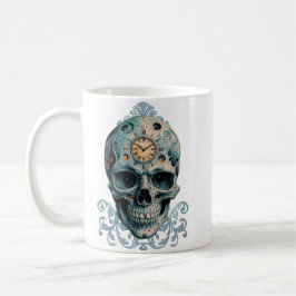 Taza De Café La Calavera del Tiempo: numerales romanos