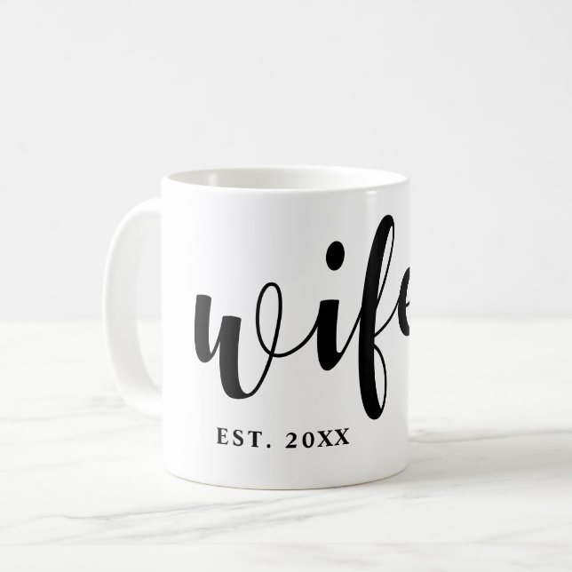 Taza De Café La caligrafía de Wifey Newlywoo (Anverso izquierdo)