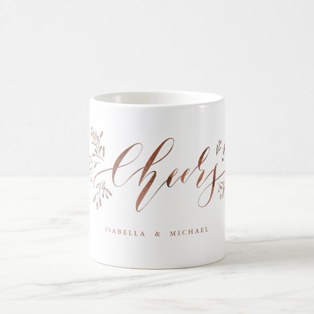Taza De Café La caligrafía moderna anima la floración rústica (Centro)
