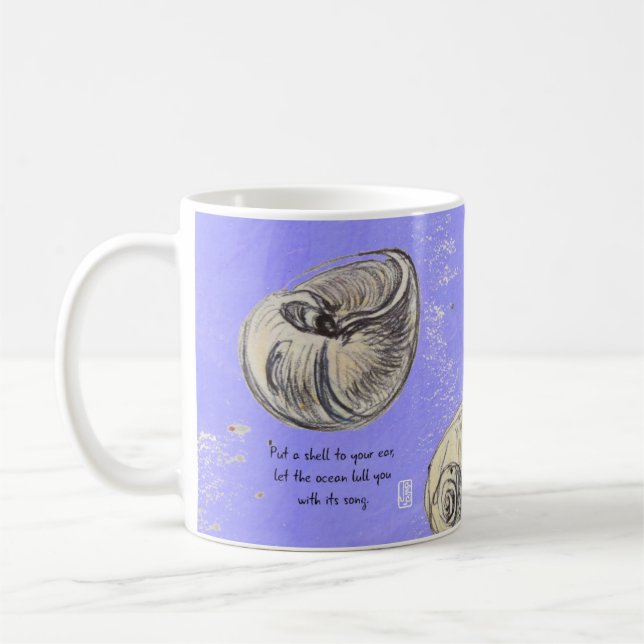 Taza De Café La canción de Ocean concha 11oz Mug (Izquierda)