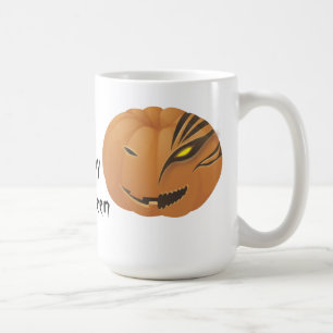 Taza De Café La cara de Jack O'Lantern en Halloween