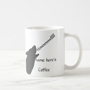 Taza De Café La cara del lobo del grito añade nombre