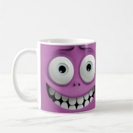 Taza De Café La cara divertida de un niño pequeño | Fondo púrpu