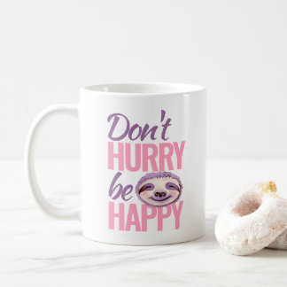 Taza De Café La cara espuma no se apresura a ser el arte púrpur