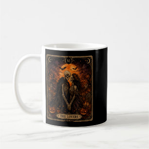 Taza De Café La carta de tarot de Halloween de Los Amantes pare